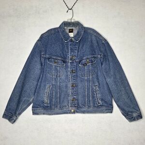 Vintage Lee Riders Denim Jean Jacket #153438 Made In USA Classic Blue Mens XL